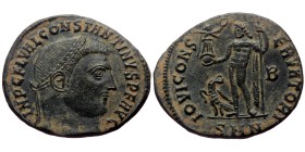 Constantine The Great (307-337). AE, Follis. (Bronze, 3.57 g. 22mm.) Nicomedia.
Obv: IMP C FL VAL CONSTANTINVS P F AVG. Head of Constantine I, laurea...