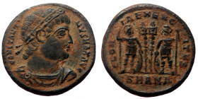 Constantine the Great (307-337) AE Follis (Bronze, 2.94g, 17) Antioch, 330-335. 
Obv: CONSTANTINVS MAX AVG, rosette-diademed, draped and cuirassed bus...