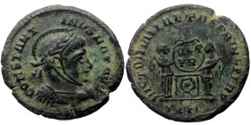 Constantine The Great (307-337). AE, Follis. (Bronze, 2.78 g. 19 mm.) Londinium.
Obv: IMP CONSTANTINVS MAX AVG. Bust of Constantine I, laureate, helm...