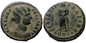 Fausta (324-326). AE, Follis. (Bronze, 3.56 g. 19mm.) Nicomedia.
Obv: FLAV MAX FAVSTA AVG. Bust of Fausta, waved hair, mantled, right.
Rev: SPES REI...