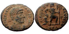 Valentinian I (364-375). AE Follis (Bronze, 2,86g, 19mm) Kyzicus.
Obv: DN VALENTINIANVS P F AVG.
Diademed, draped and cuirassed bust right.
Rev: GL...