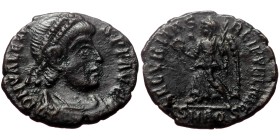 Valentinian I (364-375) - Æ Nummus (Victory). Aquileia 367-375 AD.
Obv: D N VALENTINI - ANVS P F AVG, diademed, draped and cuirassed bust of Valentin...
