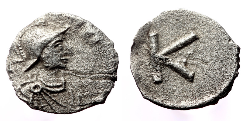 Anonymous, time of Justinian I (527 - 565) AR Half Siliqua. (Silver, 0.62 g. 13 ...