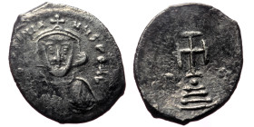 Justinian II (685-695 and 705-711) AR Hexagram (Silver, 4,19g, 23mm) Uncertain identification
Obv: [d N IUSt]I NIANUS PE AV, bearded, crowned and dra...