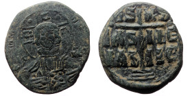 Anonymous. Class B. Romanus III. AE, Follis (Bronze, 13.70 g. 22mm.) Constantinople. Anonymous. Class B. 1028-1034 AD
Obv: [+ EMMA NOVHΛ] / IC XC, Bus...