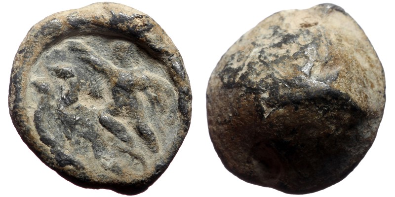 PB Roman provincial conical seal (1st-3rd centuries AD).
Obv: Eros flying above...