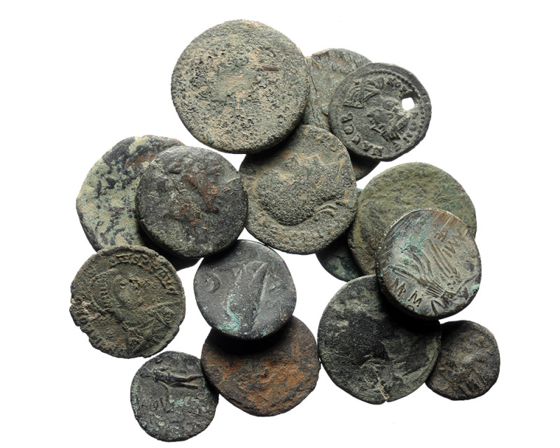 15 Ancient bronze coins (100.43)