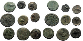 9 Ancient bronze coins (Bronze, 23,96g)