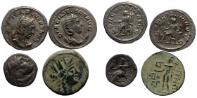 4 Ancient bronze and silver coins (Bronze and silver, 20,60g)