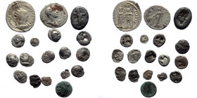18 Ancient bronze and silver coins (Bronze and silver, 21,86g)