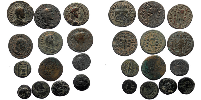 13 Ancient bronze coins (Bronze, 69.50g)