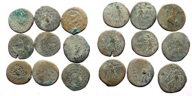 9 Greek bronze coins (Bronze, 67.96g)