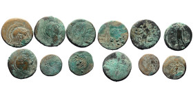 6 Greek bronze coins (Bronze, 92.49g)