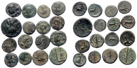 16 Greek bronze coins (Bronze, 42,60g)