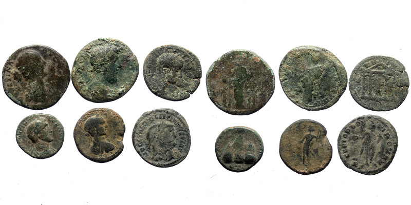 6 Roman Provincial bronze coins (Bronze, 72,90g)