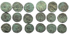 9 Roman Provincial coins (Bronze, 92,91g)