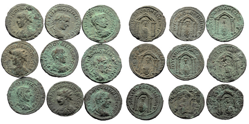 9 Roman Provincial coins (Bronze, 87,76g)