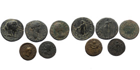 5 Roman Provincial coins (Bronze, 35,26g)
