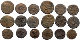 9 Roman Provincial coins (Bronze, 62.68g)