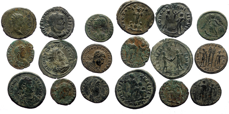 9 Roman Imperial bronze coins (Bronze, 29,76g)