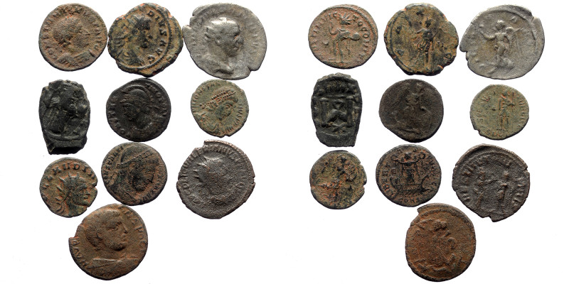 10 Roman Imperial bronze coins (Bronze, 29.90g)