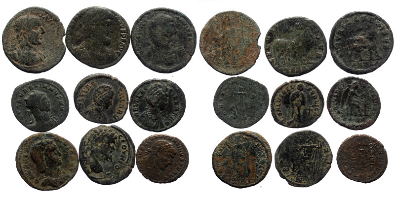 9 Roman Imperial bronze coins (Bronze, 54,67g)