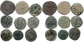 9 Byzantine AE coins (Bronze, 90,29g)