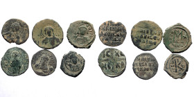 6 Byzantine AE coins (Bronze, 53,33g)