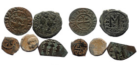 5 Byzantine bronze coins (Bronze and lead, 34,26g)