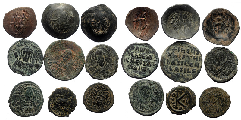 9 Byzantine bronze coins (Bronze, 54,91g)