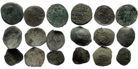 9 Byzantine bronze coins (Bronze, 42,15g)