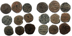 9 Byzantine bronze coins (Bronze, 105,80g)