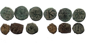 6 Byzantine bronze coins (Bronze, 33,54g)