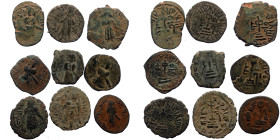 9 Islamic bronze coins (Bronze, 29,50g)
