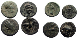 4 Greek bronze coins (Bronze, 5.93g)