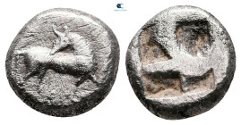 Thraco-Macedonian Tribes. Uncertain Tribe, possibly Ennea Hodoi circa 500-480 BC. Tetrobol AR