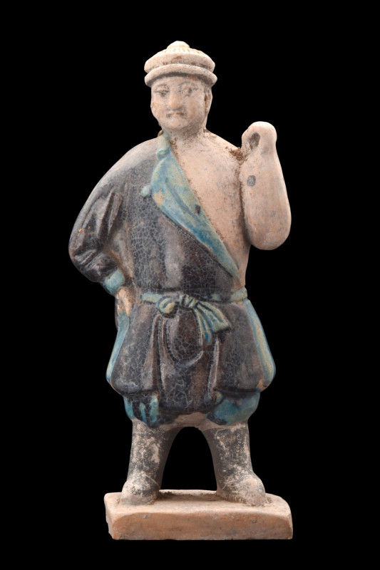 CHINESE MING DYNASTY GLAZED TERRACOTTA SEDAN CHAIR CARRIER
Ca. 1368-1644 AD or ...