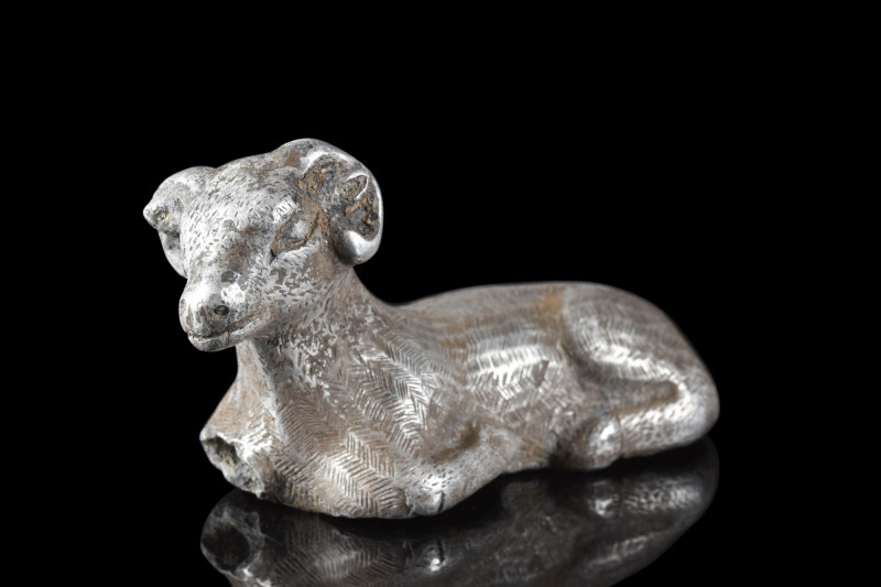 WESTERN ASIATIC SILVER RAM FIGURE
Ca. 1200-700 BC (or later). 
An exquisite si...
