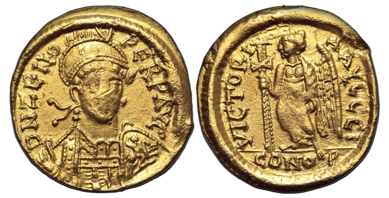 ZENO AV. SOLIDUS

AD 476-491. 
Zeno Av. solidus, AD 476-491, Constantinople m...