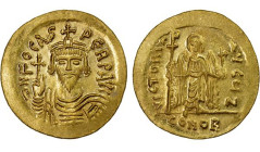PHOCAS AV. SOLIDUS

AD 602-610. 
Phocas Av. solidus, AD 602-610, Constantinople mint, officina Z. ON FOCAS PERP AVG; bust facing, wearing crown wit...