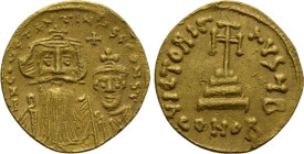 CONSTANS II AV. SOLIDUS

AD 641-668. 
Constans II with Constantine IV Av. solidus, AD 641-668, Constantinople mint. δ N CONSTATINЧS C COИST; crowne...
