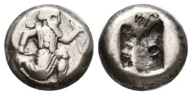 ACHAEMENID EMPIRE AR. SIGLOS

Ca. 375-340 BC. 
Achaemenid Empire Ar. siglos, ca. 375-340 BC, Sardes, Time of Artaxerxes II to Artaxerxes III. Persi...