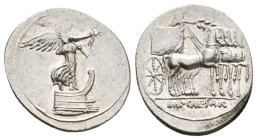 OCTAVIAN AR. DENARIUS

30 BC. 
Octavian Ar. denarius, 30 BC, Uncertain Italian mint, possibly Rome. IMP CAESAR; Octavian driving triumphal quadriga...