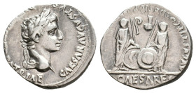 AUGUSTUS AR. DENARIUS

27 BC-AD 14. 
Augustus Ar. denarius, 27 BC-AD 14, Lugdunum. CAESAR AVGVSTVS DIVI F PATER PATRIAE; laureate head of Augustus,...