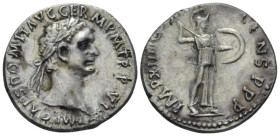 DOMITIAN AR. DENARIUS

AD 87. 
Domitian Ar. denarius, AD 87, Rome. IMP CAES DOMIT AVG GERM P M TR P VI; laureate head right. Rev. IMP XIIII COS XII...