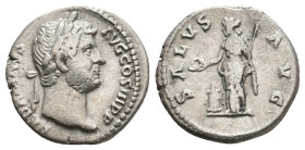 HADRIAN AR. DENARIUS

AD 117-138. 
Hadrian Ar. denarius, AD 117-138, Rome. HADRIANVS AVG COS III P P; Laureate head of Hadrian, right. Rev. SALVS A...