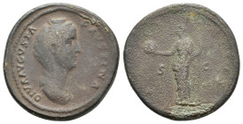 DIVA FAUSTINA SENIOR AE. SESTERTIUS

Ca. AD 146-161. 
Diva Faustina Senior Ae. sestertius, ca. 146-161, Rome. DIVA AVGVSTA FAVSTINA; draped bust of...