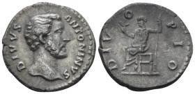 DIVUS ANTONINUS PIUS AR. DENARIUS

after AD 161. 
Divus Antoninus Pius Ar. denarius, after AD 161, Rome. DIVVS ANTONINVS; bare head right. Rev. DIV...