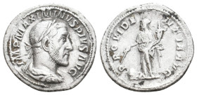 MAXIMINUS AR. DENARIUS

AD 235-238. 
Maximinus Ar. denarius, AD 235-238, Rome. IMP MAXIMINVS PIVS AVG; laureate draped bust right (late portrait). ...
