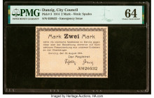 Danzig City Council 2 Mark 10.8.1914 Pick 3 PMG Choice Uncirculated 64. Stamp Cancelled. HID09801242017 © 2022 Heritage Auctions | All Rights Reserved...